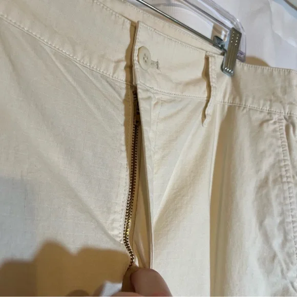 J. Crew Cargo Pant in Ripstop Cotton Tan Wide Leg Y2K Gorpcore Women's Size 32 - Picture 6 of 11